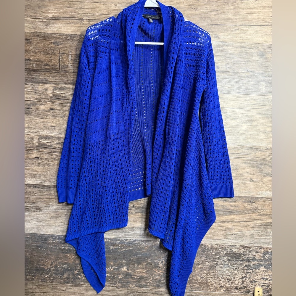White House Black Market Royal Blue Open-Knit Cardigan